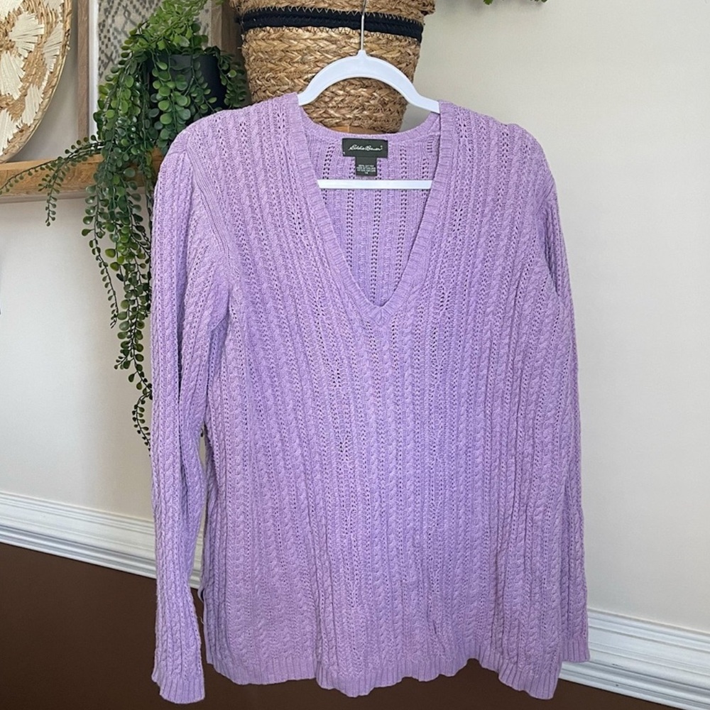 Vintage Granolacore Pastel Purple Grandma Sweater Size 1XL